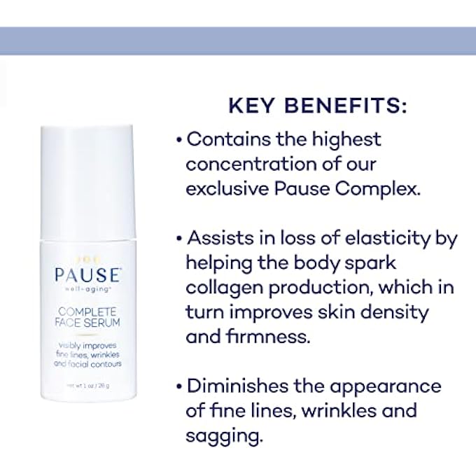 PAUSE COMPLETE FACE SERUM - MENOPAUSAL SKIN TIGHTENING SERUM - HYDRATES, TONES AND TIGHTENS DURING THE STAGES OF MENO - FACIAL SKIN CARE PRODUCTS FOR FINE LINES AND WRINKLES - 1 FL OZ - Image 3